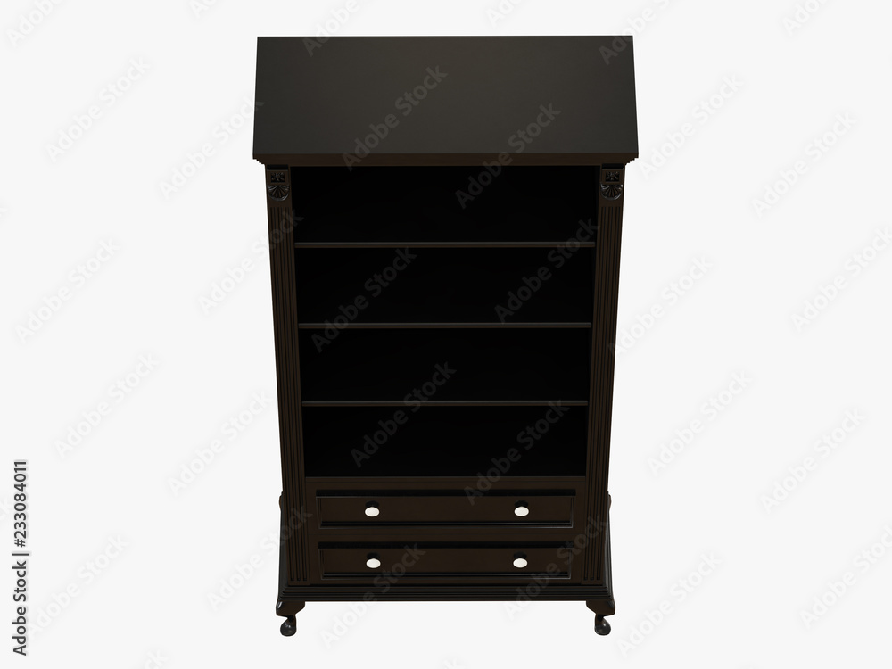 Black bookcase 3d rendering Black bookcase 3d rendering