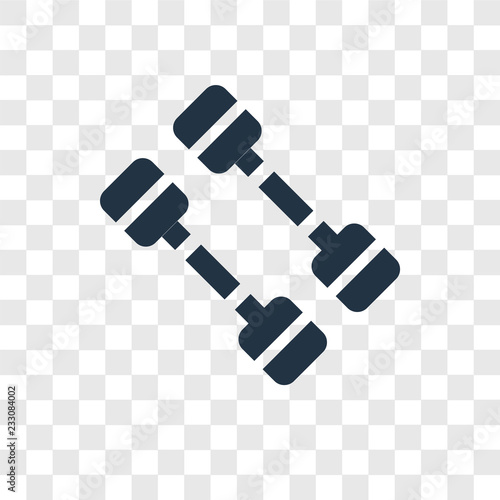Dumbbell vector icon isolated on transparent background, Dumbbell transparency logo design