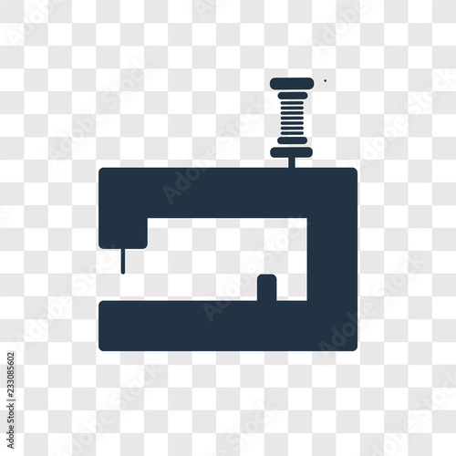 Sewing machine vector icon isolated on transparent background, Sewing machine transparency logo design