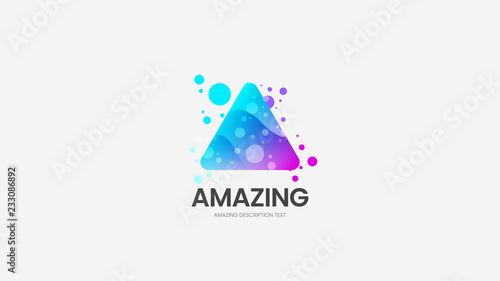 Modern creative abstract triangle vector logo sign for corporate identity isolated on white. Premium quality logotype emblem illustration. Amazing fashion colorful delta organic badge design layout.