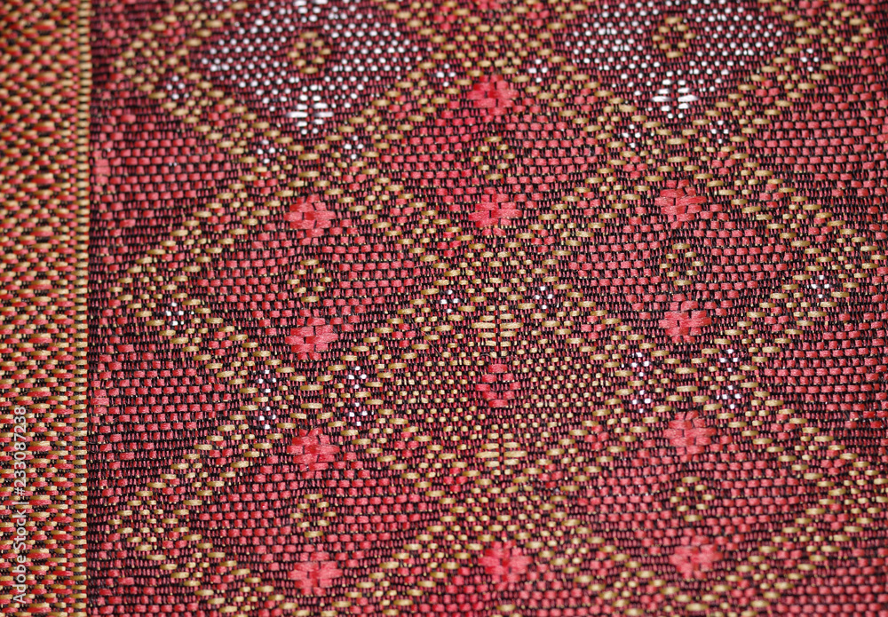 Silk fabric woven by Hmong tribal women  - Luang Prabang, Laos