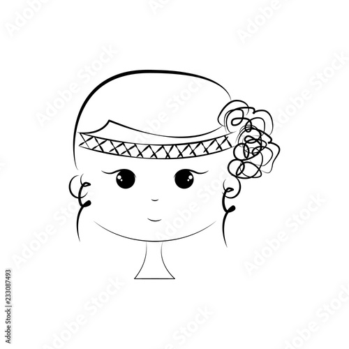 cute girl with bohem hair style