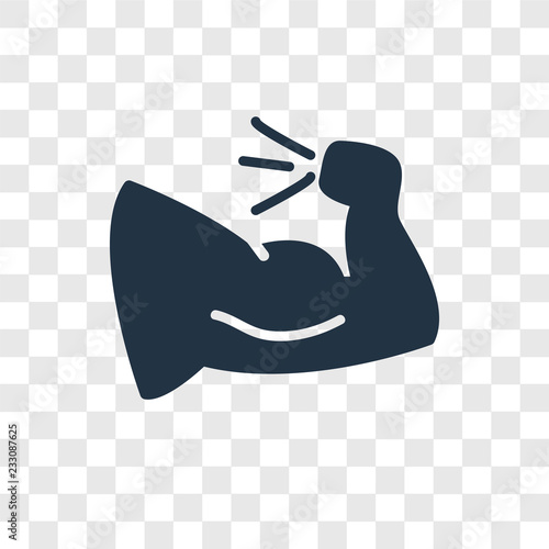 Muscle vector icon isolated on transparent background, Muscle transparency logo design