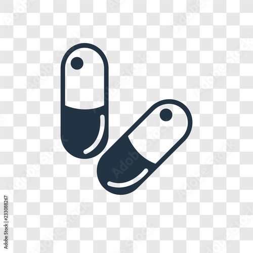 Принти на полотні Pills vector icon isolated on transparent background, Pills transparency logo de