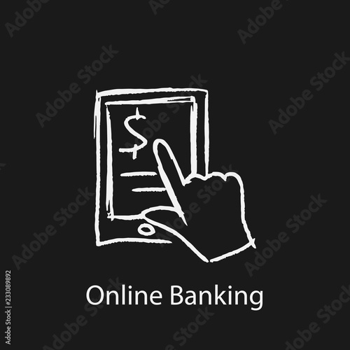 online banking icon. Element of finance icon for mobile concept and web apps. Hand drawn online banking icon can be used for web and mobile