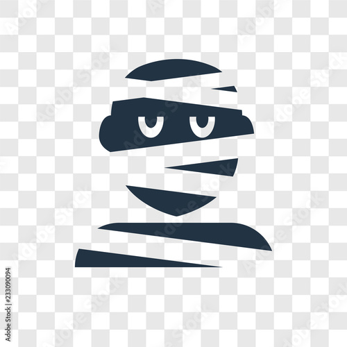 Mummy vector icon isolated on transparent background, Mummy transparency logo design
