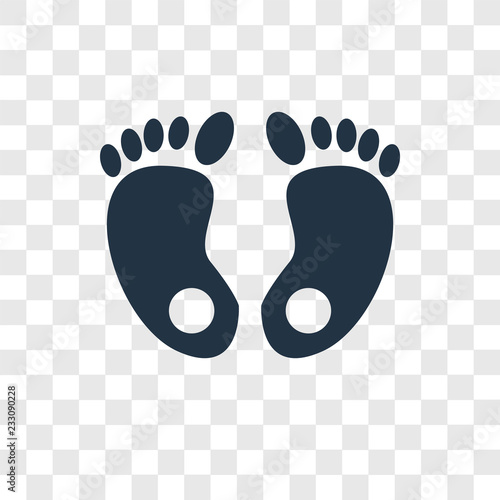 Foot print vector icon isolated on transparent background, Foot print transparency logo design