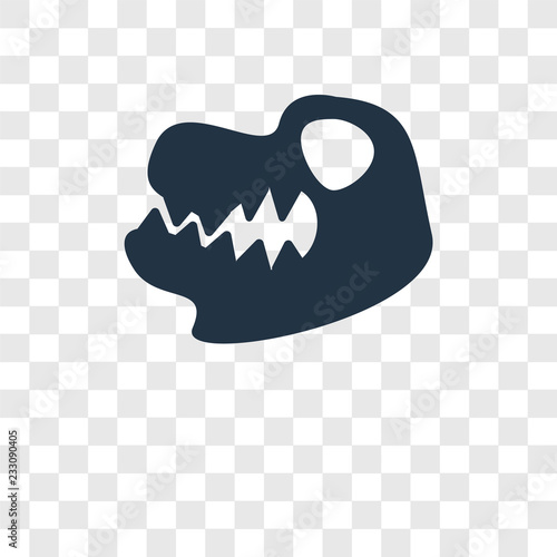 Skull vector icon isolated on transparent background, Skull transparency logo design