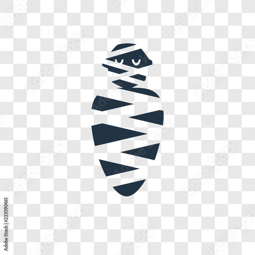 Mummy vector icon isolated on transparent background, Mummy transparency logo design