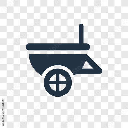Wheelbarrow vector icon isolated on transparent background, Wheelbarrow transparency logo design