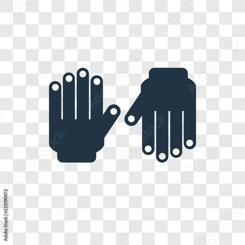 Gloves vector icon isolated on transparent background, Gloves transparency logo design