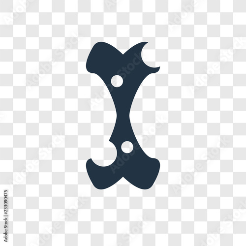 Bone vector icon isolated on transparent background, Bone transparency logo design