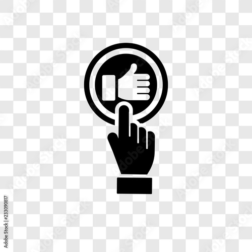 Like vector icon isolated on transparent background, Like transparency logo design