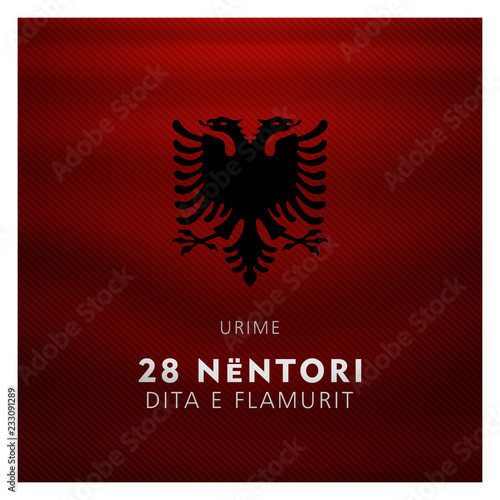 vector illustration, (urime, 28 nentori, DITA E FLAMURIT)   English translation, 28 november, happy flag day
