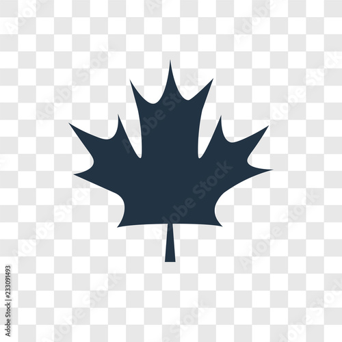 Maple leaf vector icon isolated on transparent background, Maple leaf transparency logo design