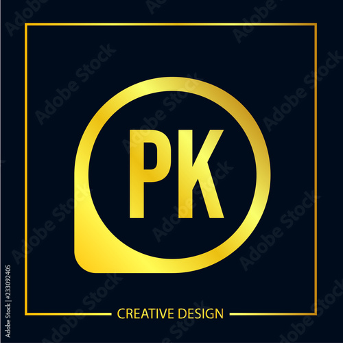Initial Letter PK Logo Template Vector Design