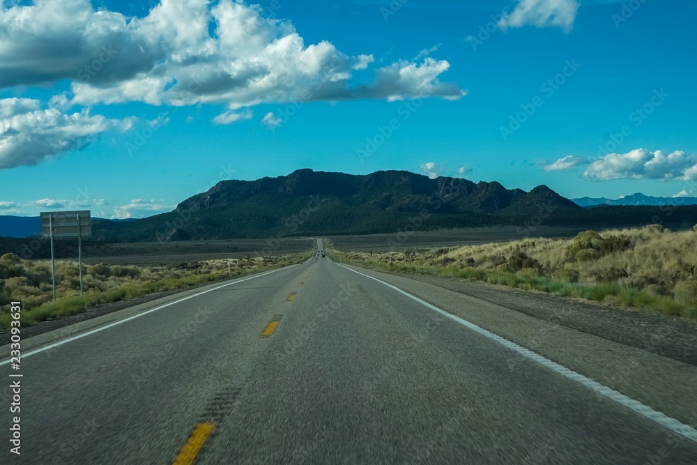 Beautiful view of the endless road in Arizona Beautiful view of the endless road in Arizona
