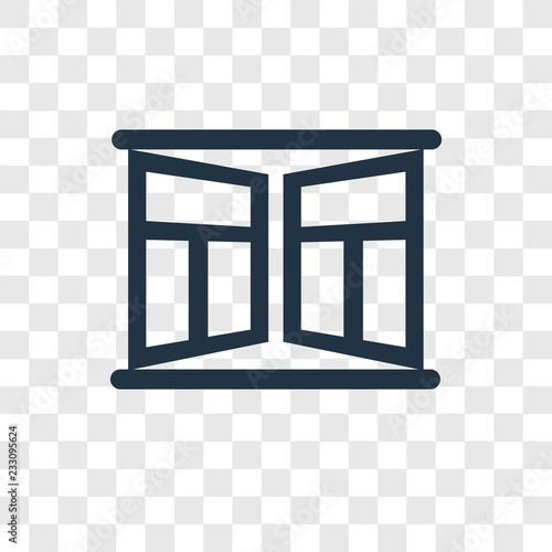 Window vector icon isolated on transparent background, Window transparency logo design