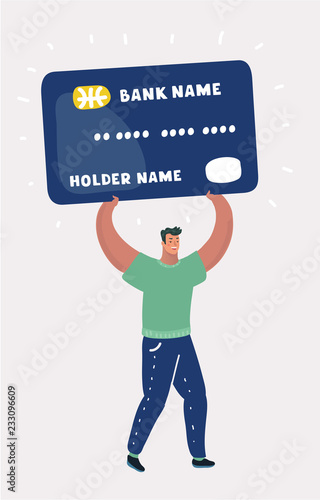 Man bearing credit card