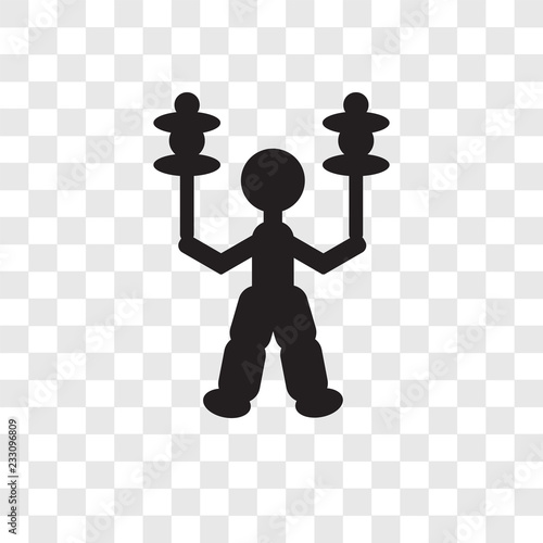 Circus stunt man vector icon isolated on transparent background, Circus stunt man transparency logo design