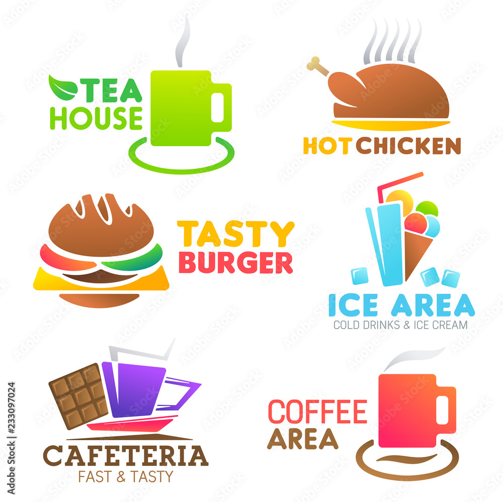 Fastfood food meals vector icons Fastfood food meals vector icons