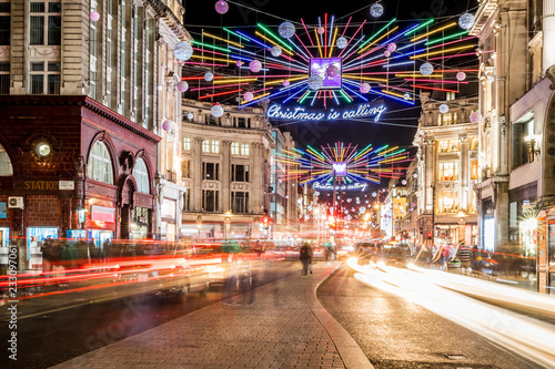 Oxford street decorated for Christmas photo