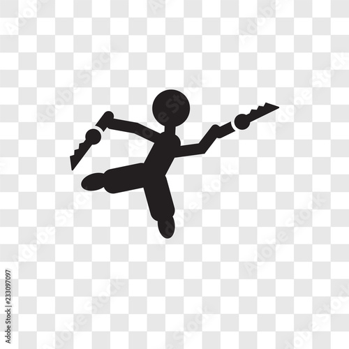 Knife Throwing man vector icon isolated on transparent background, Knife Throwing man transparency logo design