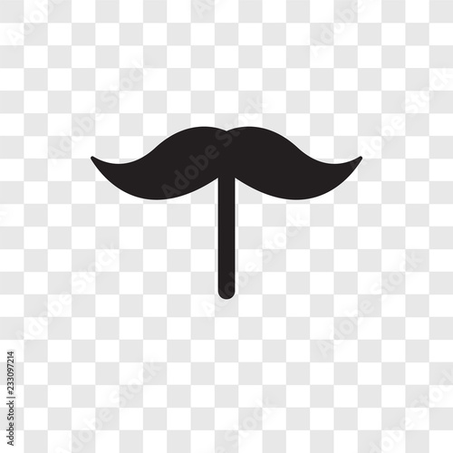 Moustache vector icon isolated on transparent background, Moustache transparency logo design