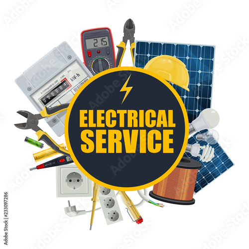 Electricity equipment, electrical service, vector