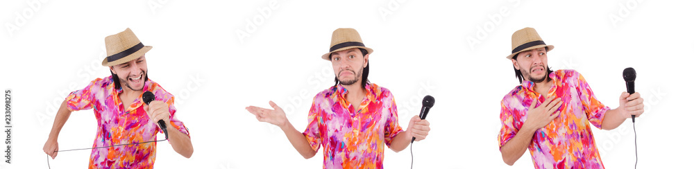 Man in colourful shirt isolated on white Man in colourful shirt isolated on white