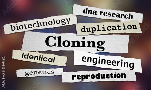 Cloning Biotechnology Clone Newspaper Headlines 3d Illustration
