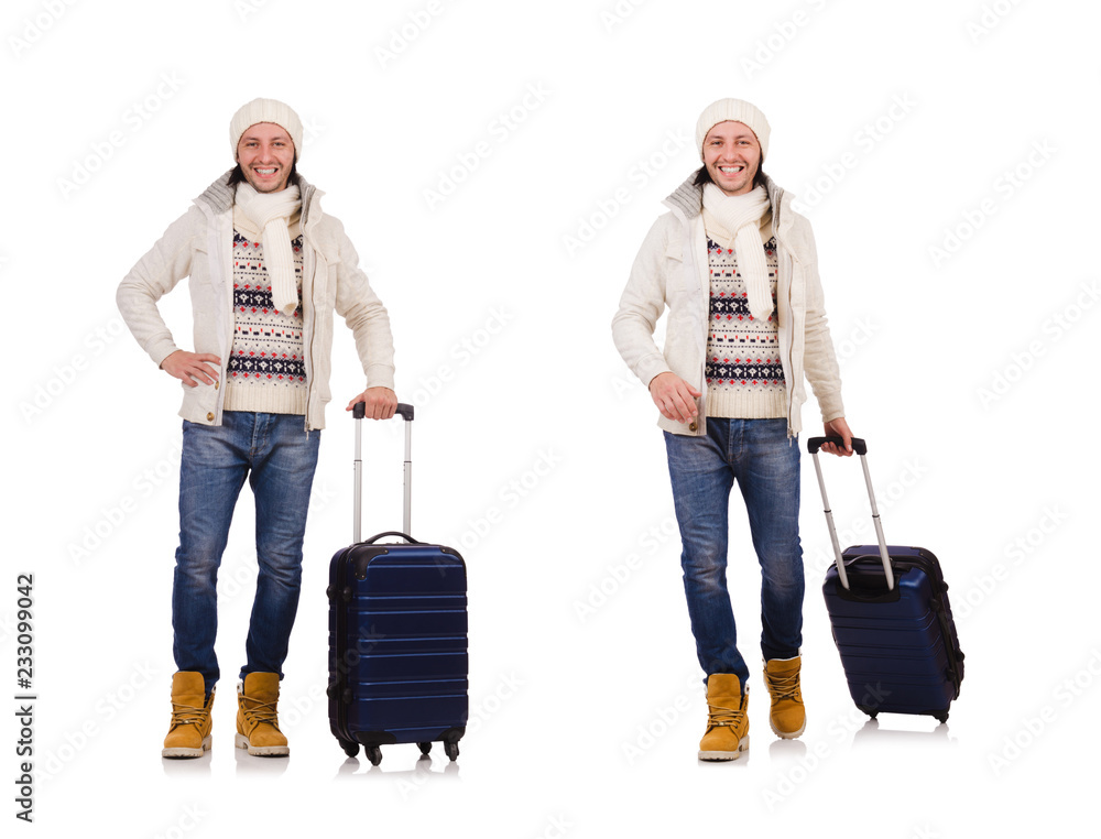 Man preparing for winter vacation Man preparing for winter vacation