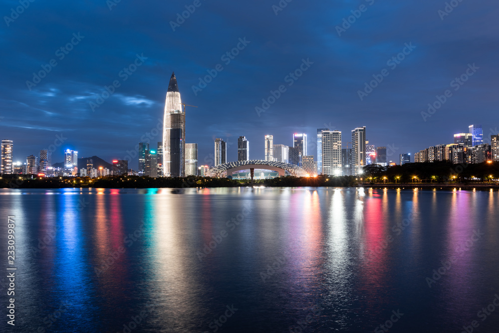 Shenzhen Houhai Financial District at night