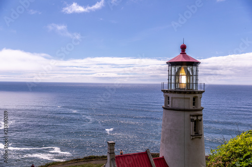 Scenic view of a Heceta Head lighthouse. photo