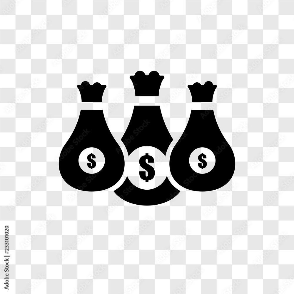 Money bag vector icon isolated on transparent background, Money bag transparency logo design Money bag vector icon isolated on transparent background, Money bag transparency logo design