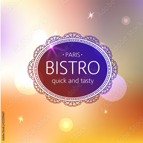 Restaurant, bar, cafe template banner. Top view front page adver