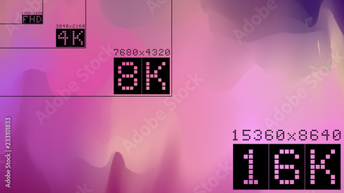 Ultra high hd resolution 16k comparison mock up
