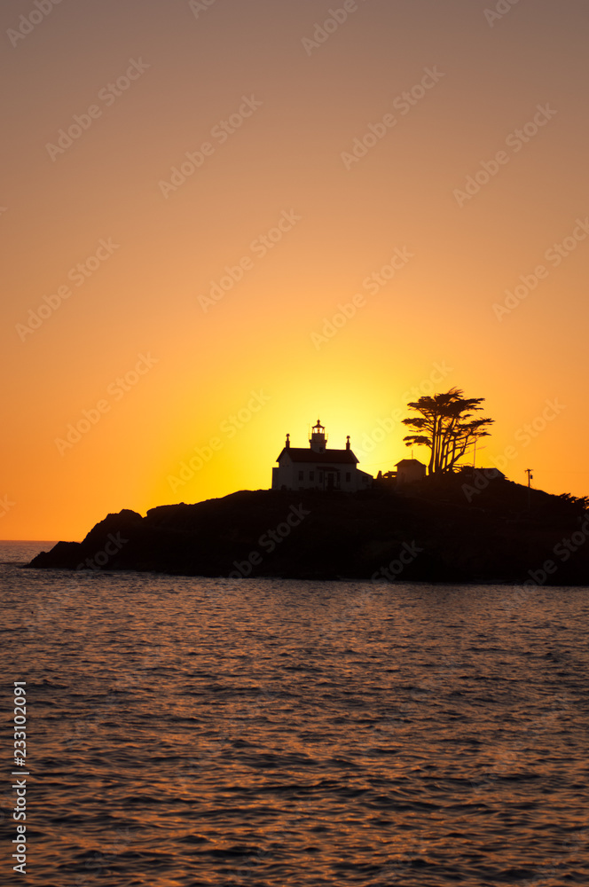 Battery Point lighthouse at sunset Battery Point lighthouse at sunset