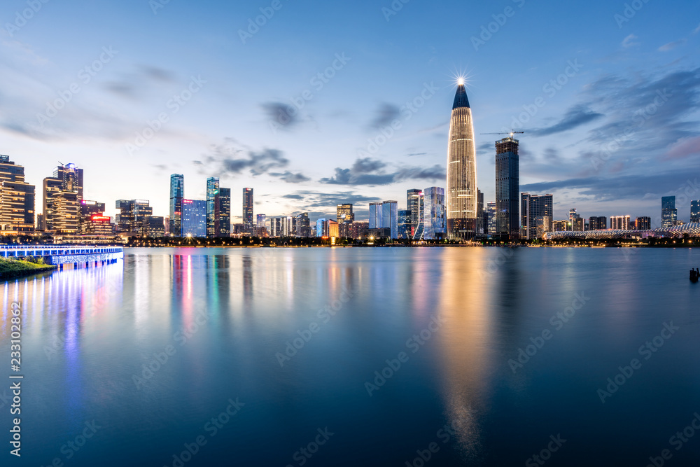 Prosperous Shenzhen Bay skyline