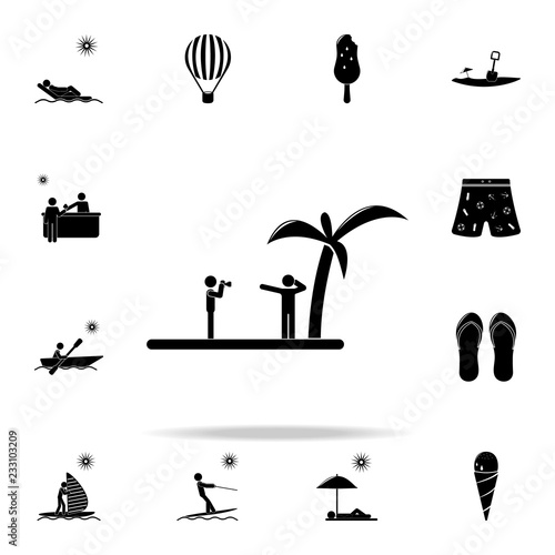 photographed on beach icon. Beach holidays icons universal set for web and mobile