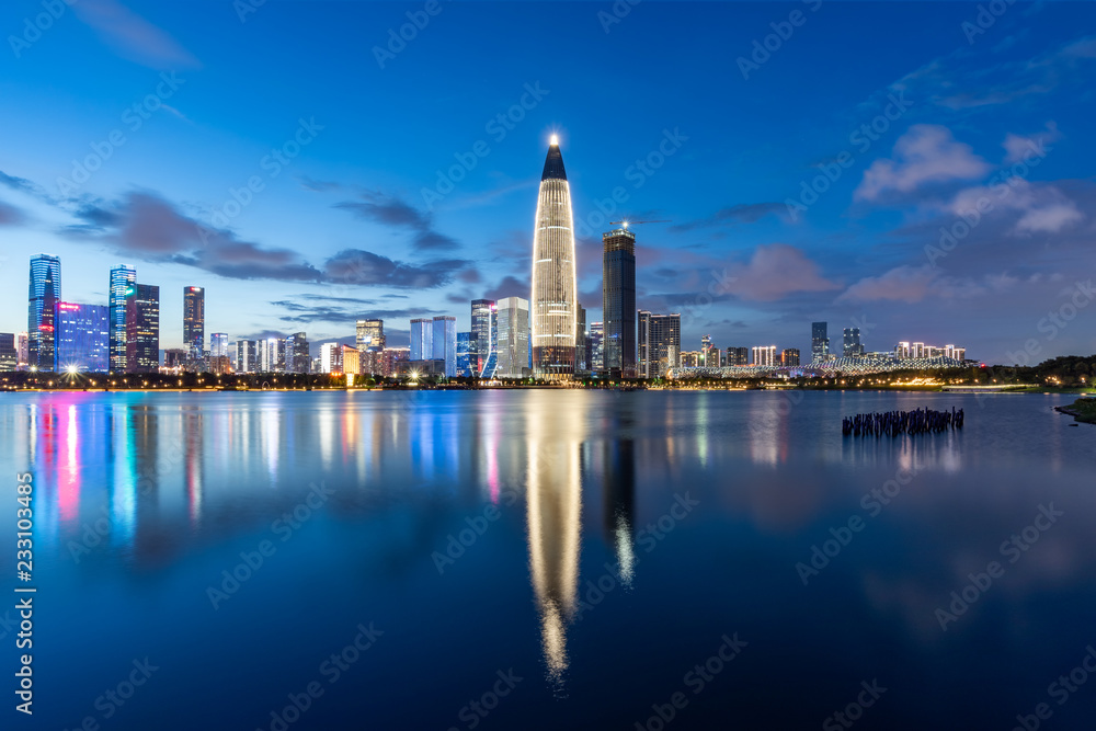 Shenzhen Houhai Financial District prosperous city night scene