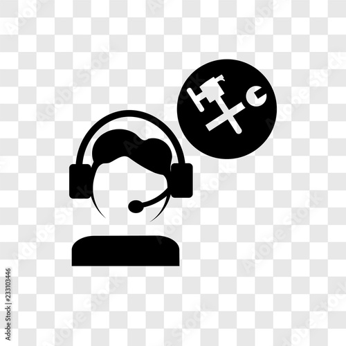 Customer service vector icon isolated on transparent background, Customer service transparency logo design