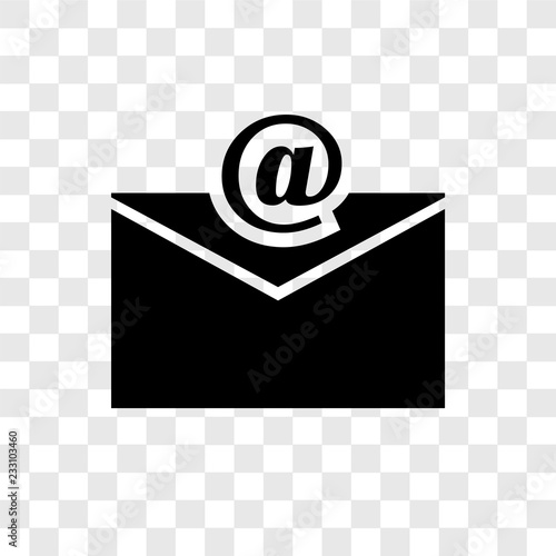 Email vector icon isolated on transparent background, Email transparency logo design