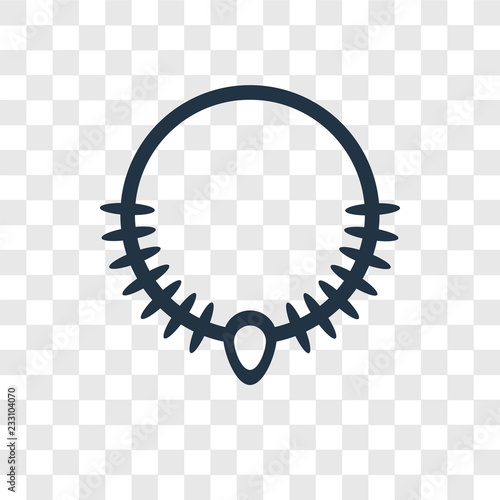 Necklace vector icon isolated on transparent background, Necklace transparency logo design