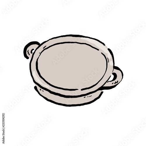 鍋　手描き　イラスト