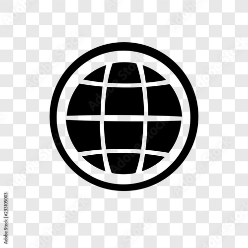 Earth grid vector icon isolated on transparent background, Earth grid transparency logo design