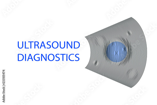 Ultrasound diagnostics logo. Template concept image for medical
