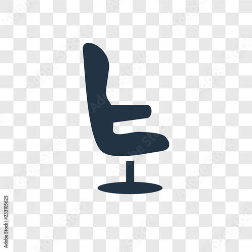 Desk chair vector icon isolated on transparent background, Desk chair transparency logo design