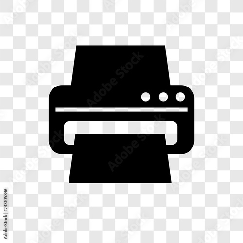 Printer vector icon isolated on transparent background, Printer transparency logo design