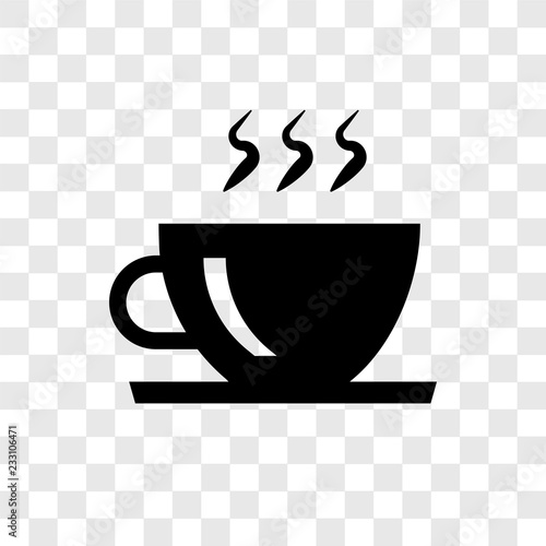 Coffee cup vector icon isolated on transparent background, Coffee cup transparency logo design